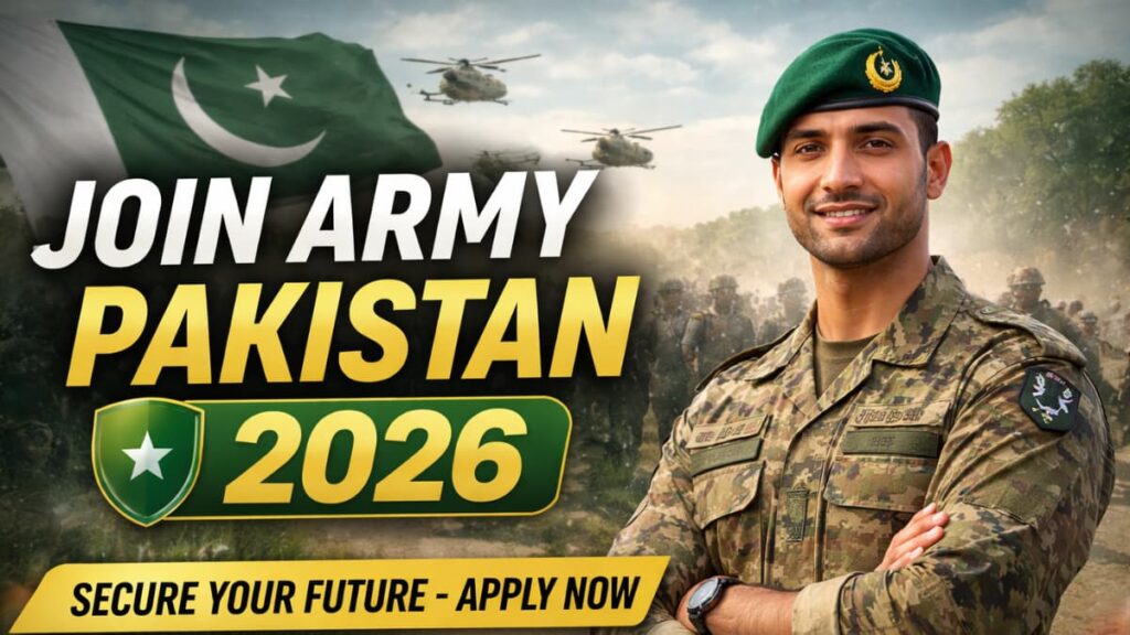 This job posting explains how to join army Pakistan in 2026 through official recruitment channels of the Pakistan Army.