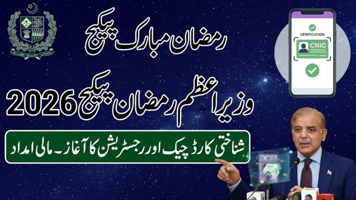 Citizen checking PM Ramzan Relief Package 2026 status on pmrrp.nitb.gov.pk portal using CNIC.
